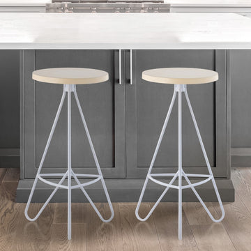 Trinity 30" Modern Industiral Iron Tripod Backless Bar Stool